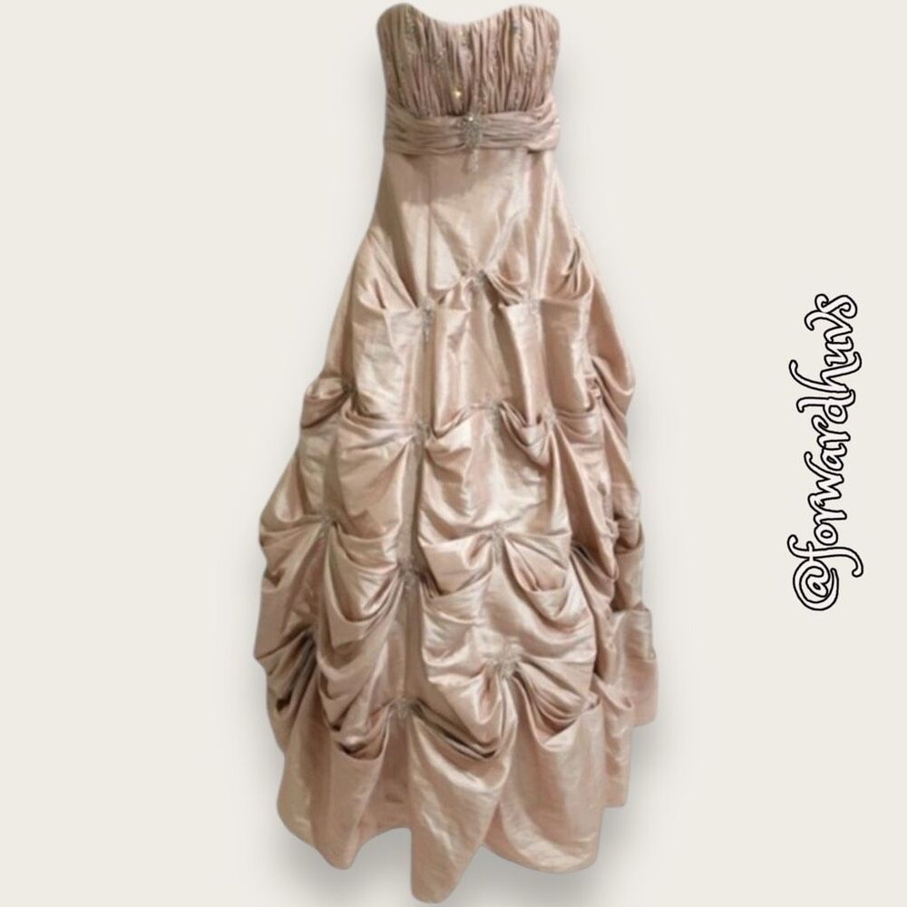 Prom-Ready Christian Michele Strapless Rose Belle Gown - Size 2